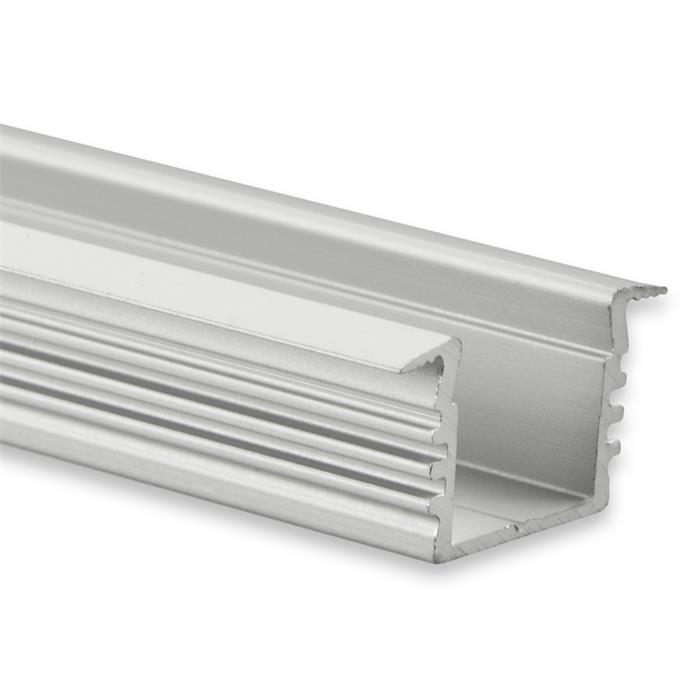 1m LED Profil PL3 Silber 23,1x13mm Aluminium Einbauprofil für 12mm LED Streifen