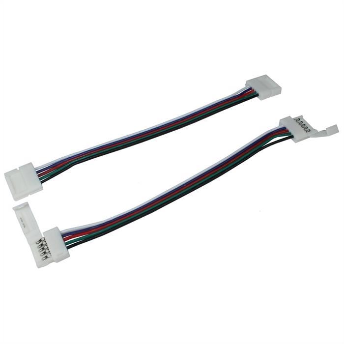 15-100cm RGBW LED Clip Verbinder mit Kabel für 10mm RGBW LED Streifen 15x5mm