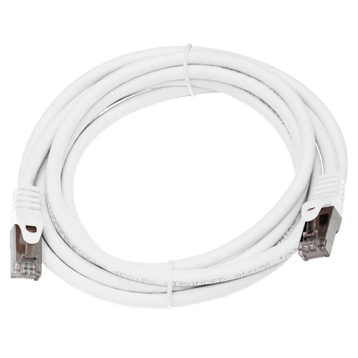 2m RJ-45 Network cable Patch cable CAT7 white S/UTP Ethernet DSL LAN CAT.7
