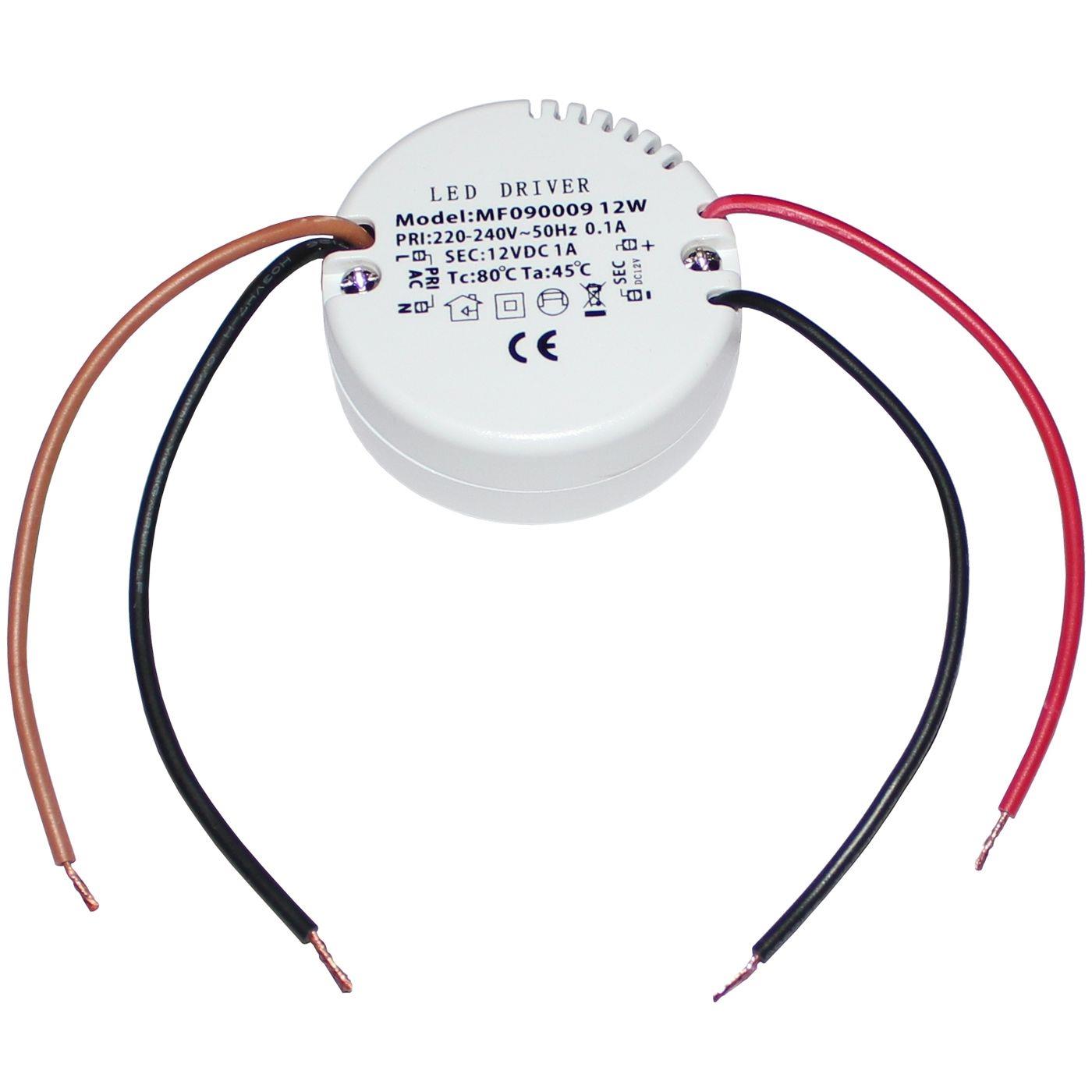 Unterputz LED Netzteil rund 12W 12V 1A d55x22mm LED Treiber