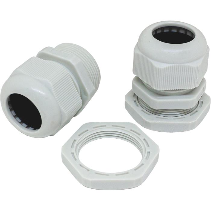 10x Cable gland M32 grey IP67 metric 16-21mm