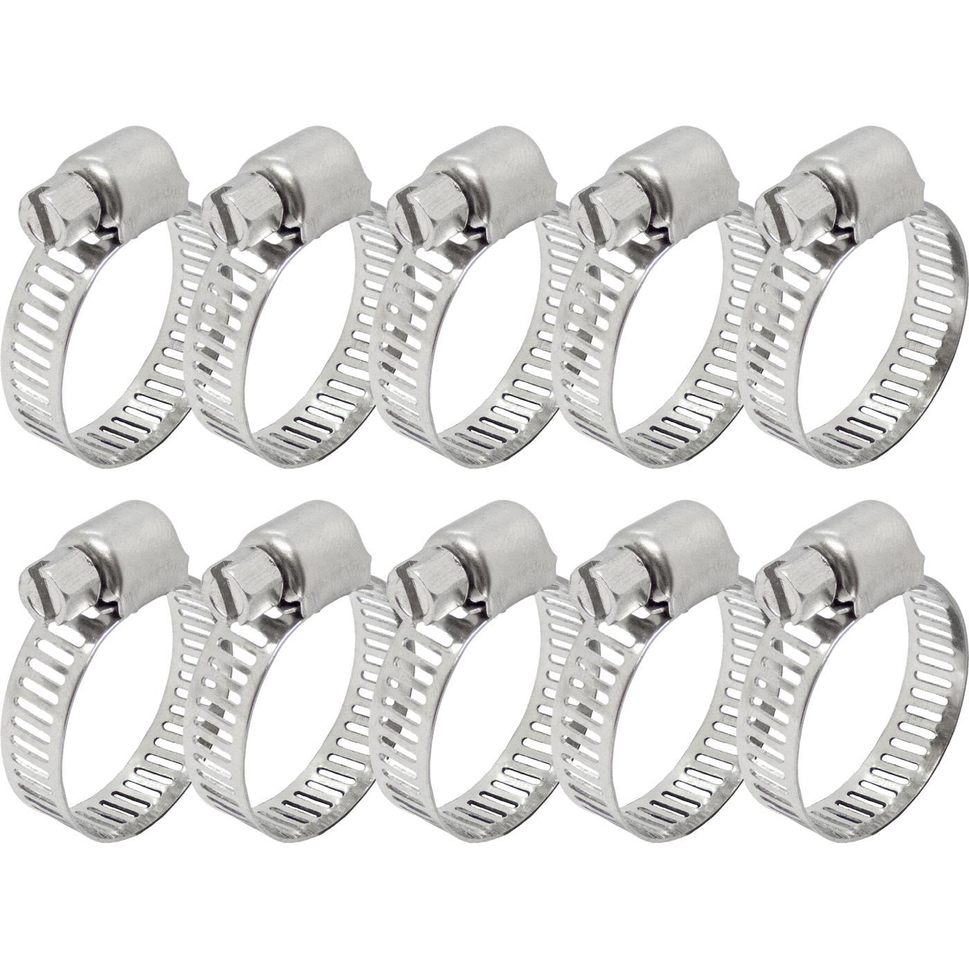10x Hose clamp Stainless steel V2A 201 16-25mm Pipe clamp Hose clamp