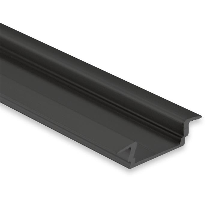 1m LED Profil PL8 Schwarz 23,1x5,9mm Aluminium Einbauprofil für 12mm LED Streifen
