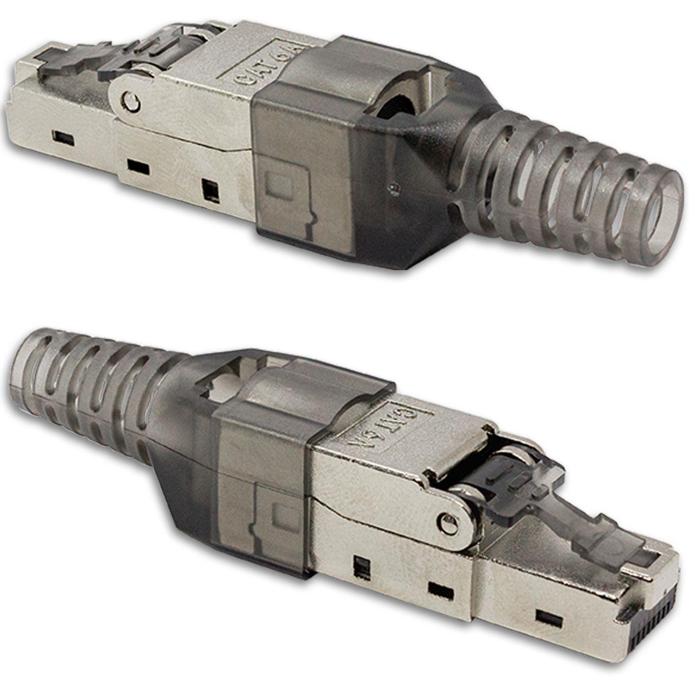 Network connector toolless RJ45 Metal Plug CAT6A LAN gold plated contacts Cat 6a Without tool Patch Cable CAT6 CAT5