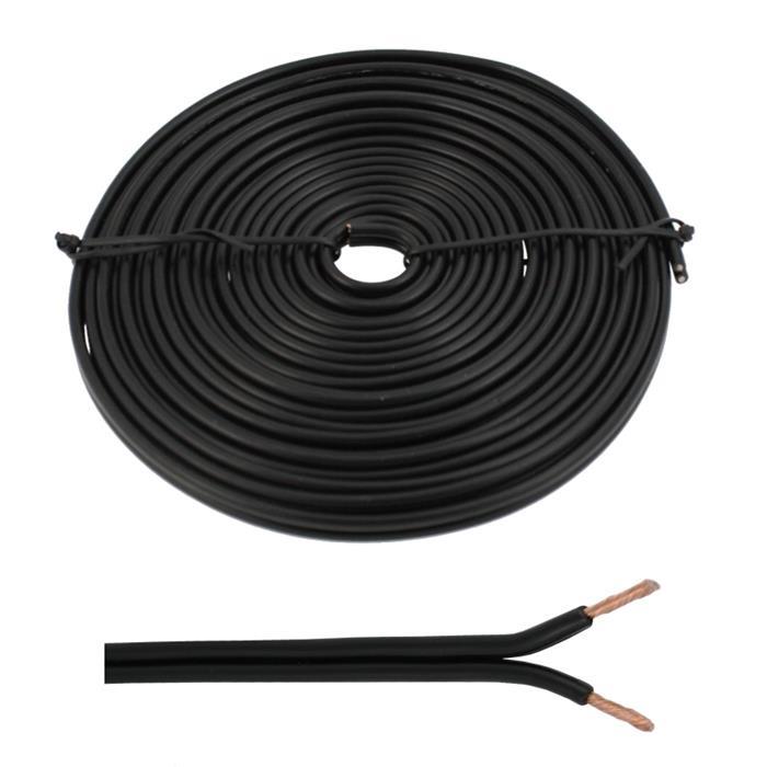 5m Speaker cables 2x 1,5mm² Black Audio cable Box housing cable