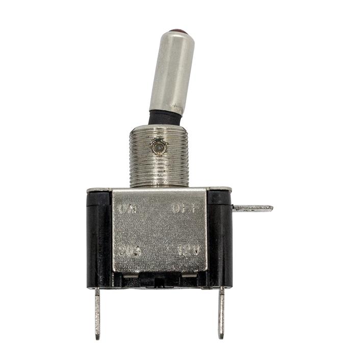 Stainless steel Rocker switch Off switch Cold White Ø12mm 45x18x23mm 6,3x0,8mm Flat plug 20V 12A -25...+85°C
