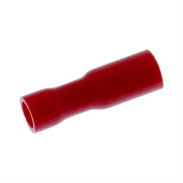 25x Flachsteckhülse vollisoliert 0,5-1,5mm² Steckmaß 0,8x2,8mm Rot für Flachstecker Messing verzinnt