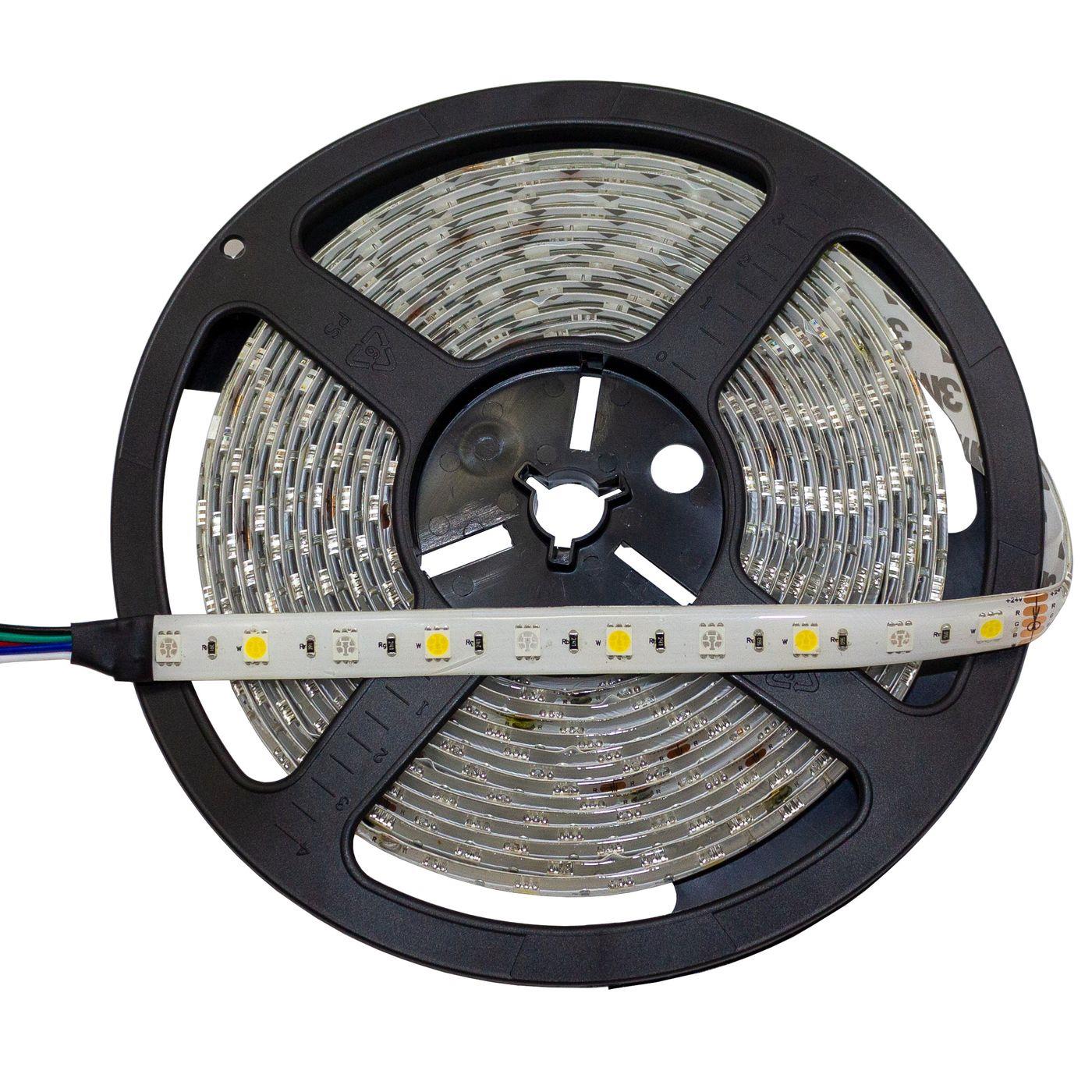 5m (500cm) RGBW 6000K LED Streifen Band Leiste 24V IP65 300LEDs 60LED/m SMD5050