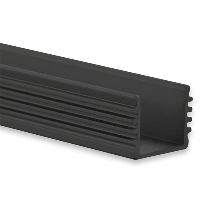 1m LED profile PL5 Black 16,8x12,4mm Aluminium Mounting profile for 12mm LED strips