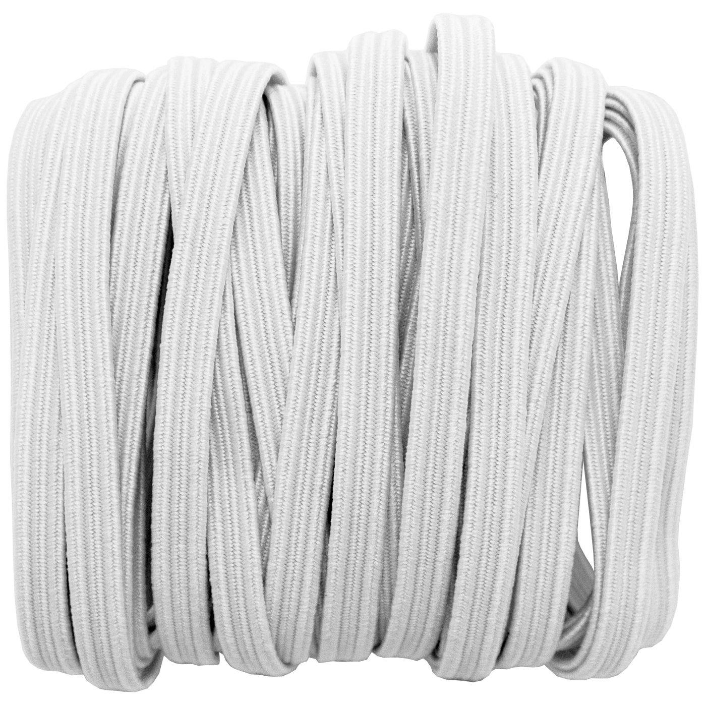 5m x 5mm elastic band White Rubber braid Cooking Festival e.g. for Masks Mouthguard