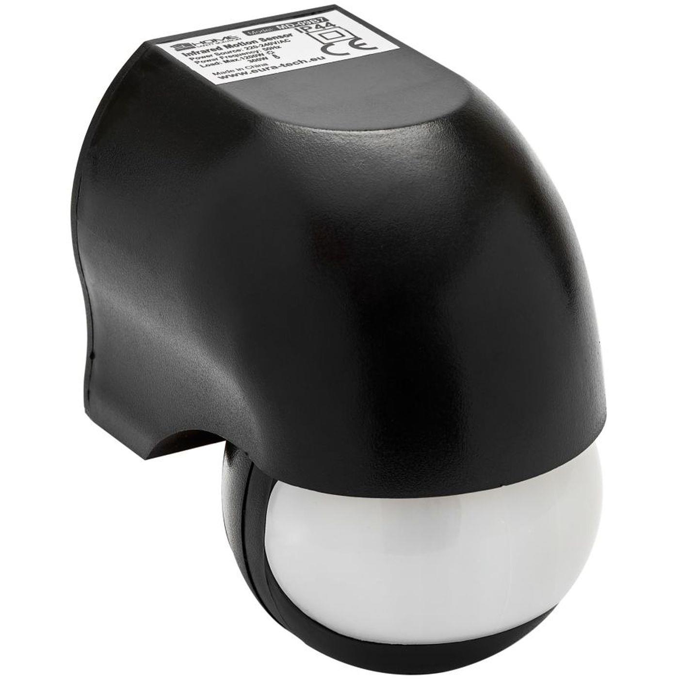 Motion detector #1 300W LED 1200W Halogen 230V IP44 180° 12m Range black