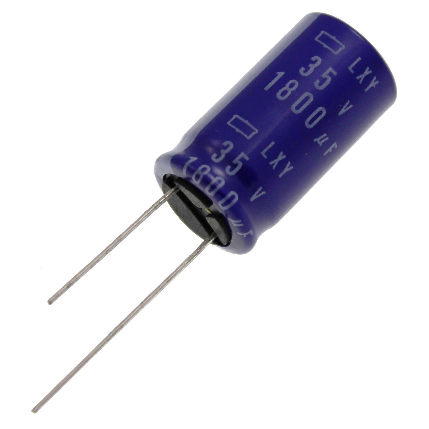 Elko Kondensator Radial 1800µF 35V 105°C LXY35VB182M16X30LL d16x30mm 1800uF
