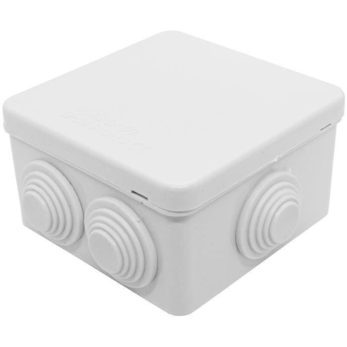 Junction box Surface-mounted IP55 85x85x50mm 7 Openings Junction box Waterproof White Junction socket Terminal