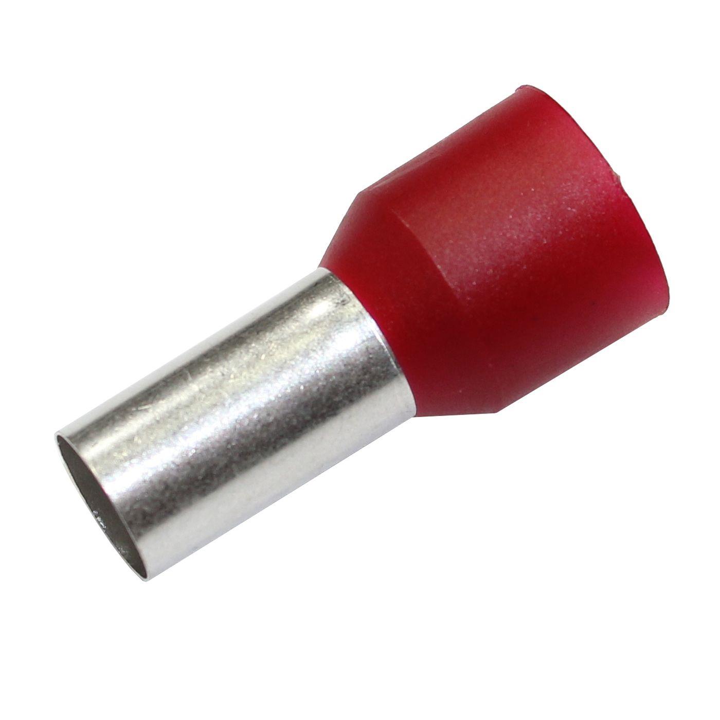 50x Aderendhülse isoliert 35mm² Rot Kupfer verzinnt 8,3x16mm Hülse