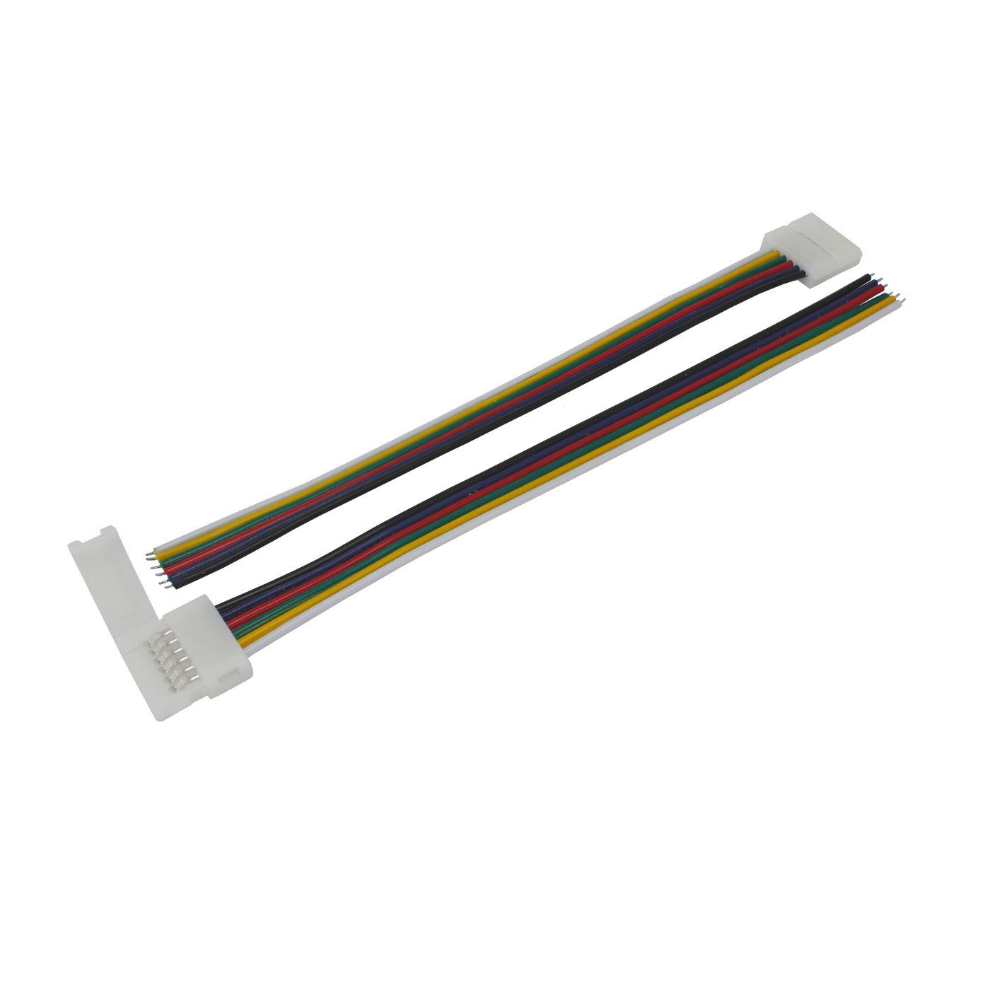 15cm RGBW CCT LED Clip Verbinder mit Kabel für 12mm RGBW CCT LED Streifen 17x5mm