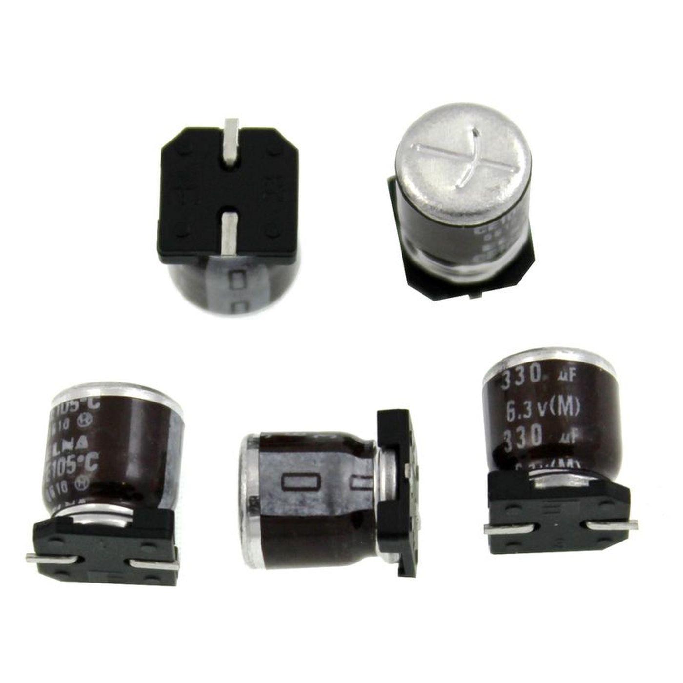 SMD Electrolytic capacitor 330µF 6,3V 105°C RVH-6V331MG10U-R d8x10mm 330uF