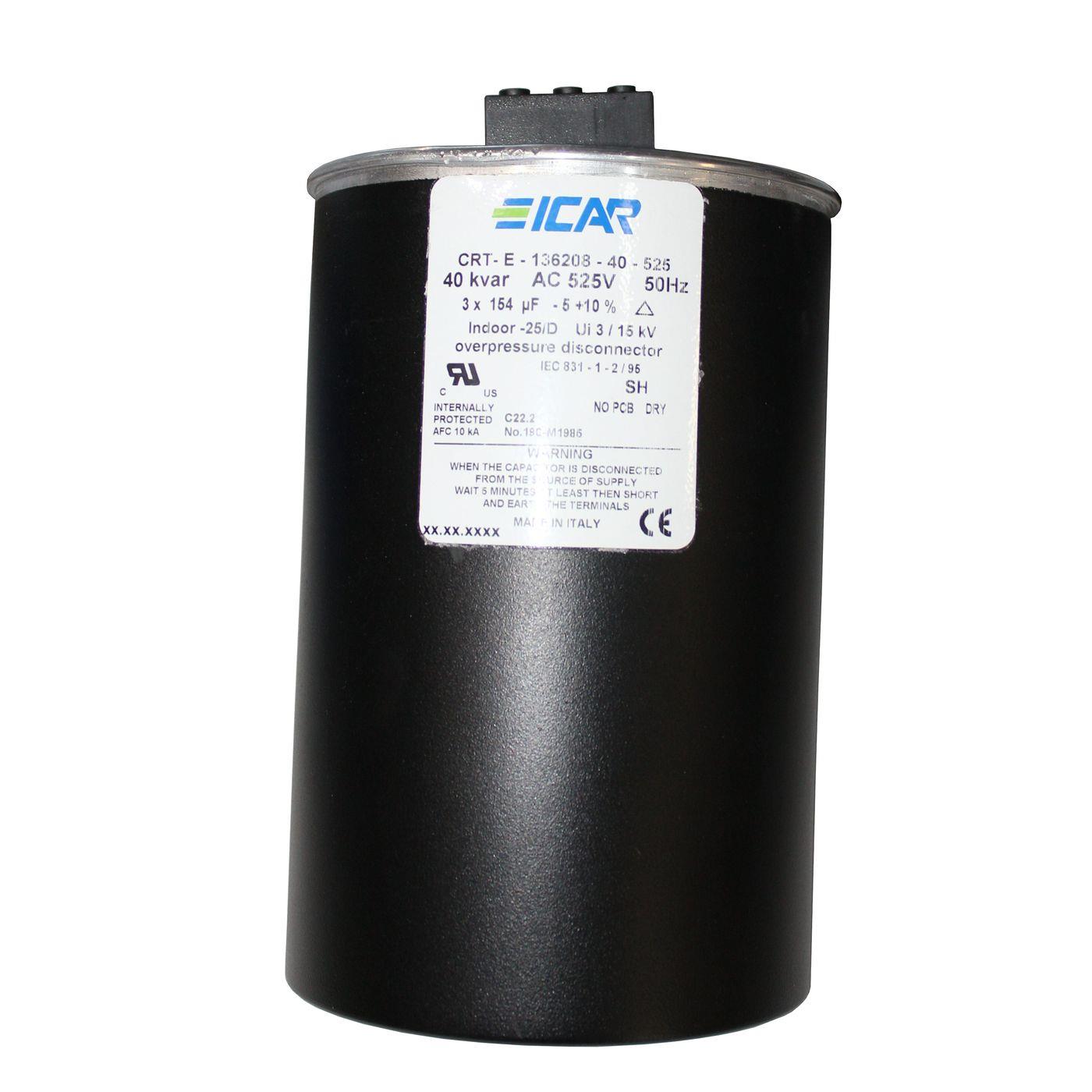 Blindstromkondensator 3 Phasen 3x 154µF 40kvar 525V ICAR CRT-E-136208-40-525