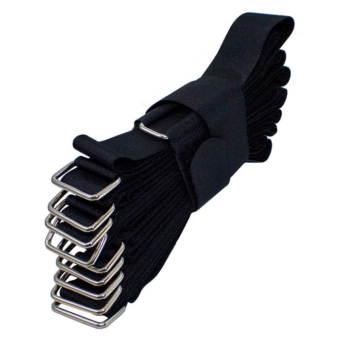 10x Hook + Loop Cable tie 600 x 38mm Black normal Reusable Hook + Loop fastener