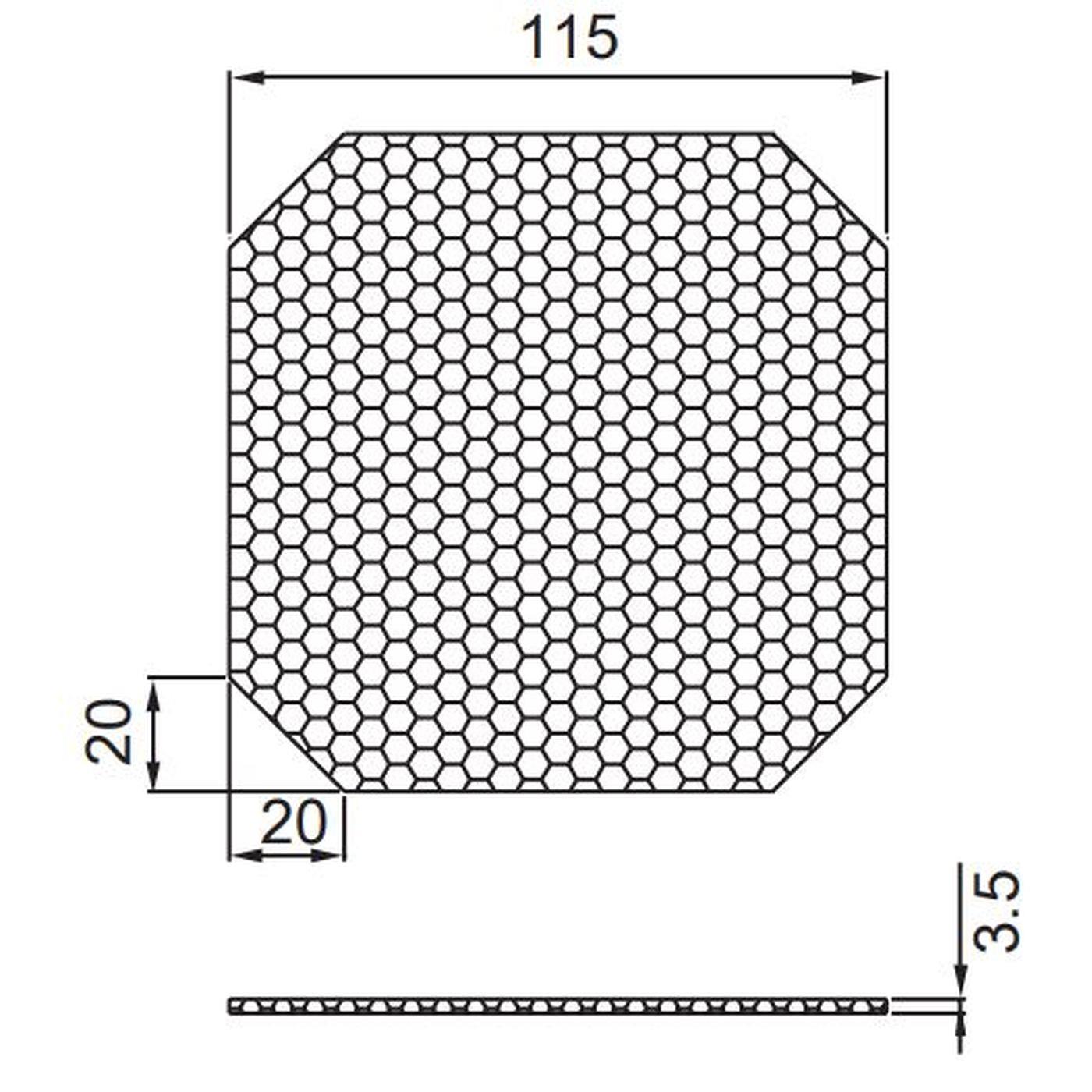 Plastics Fan grille with Filter element 120x120mm 120mm