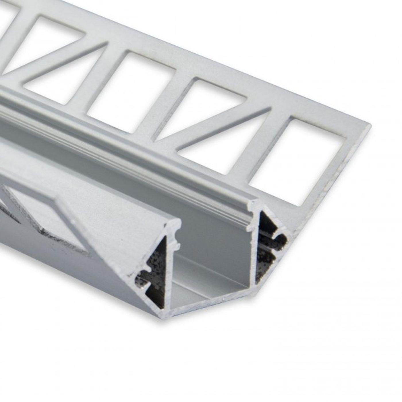 2m LED profile FP8n Silver 32,2x32,2mm Aluminium Tile profile for 12mm LED strips