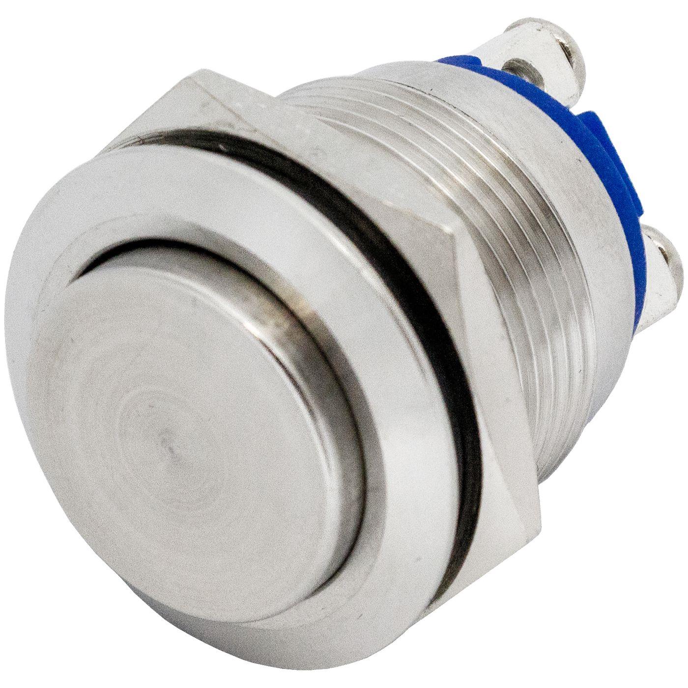Stainless steel Push button raised Ø16mm IP65 Screw Connection 250V 3A Vandal-proof