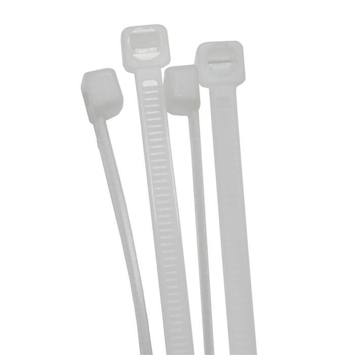 100x Cable tie 370 x 3,6mm White Natural 18,2kg PA6.6 Polyamide Industrial quality