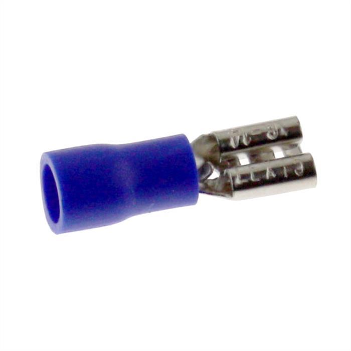 25x Flachsteckhülse teilisoliert 1,5-2,5mm² Steckmaß 0,8x4,8mm Blau für Flachstecker Messing verzinnt