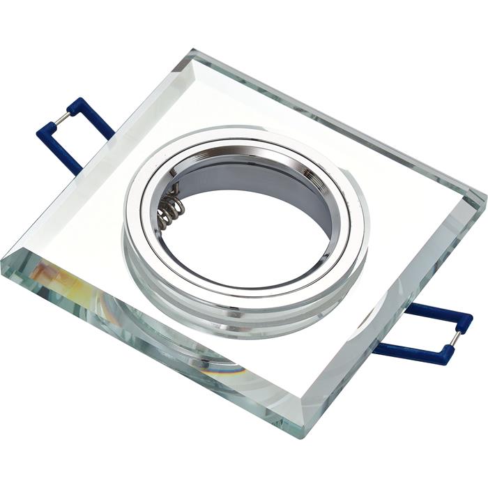 LED Installation frame Square 90x90x25mm White Glass 8mm Spot GU10 MR16