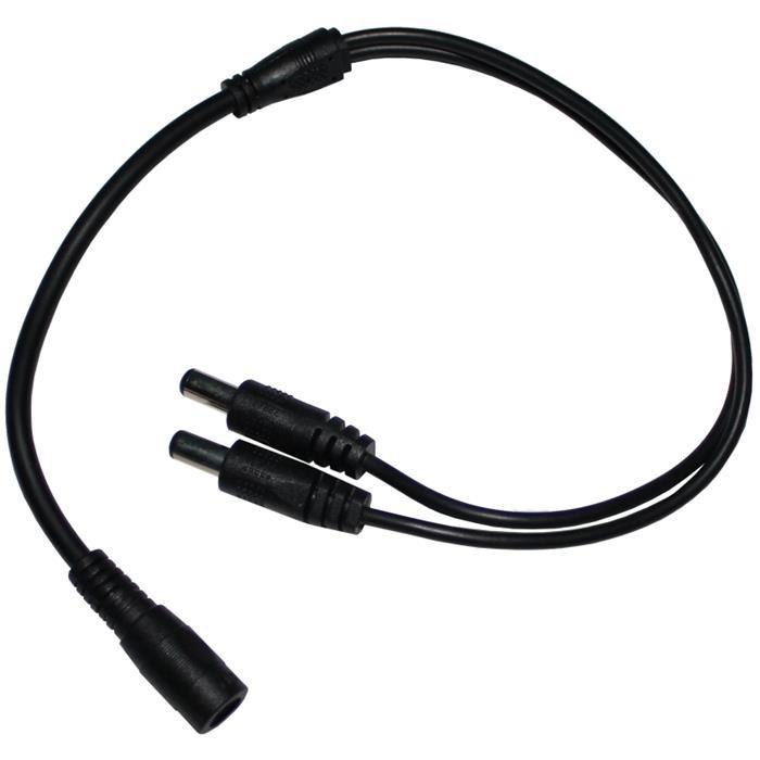 1 to 2 LED DC Distributor 40cm DC Socket -> 2x DC Plug 5,5/2,1mm Black