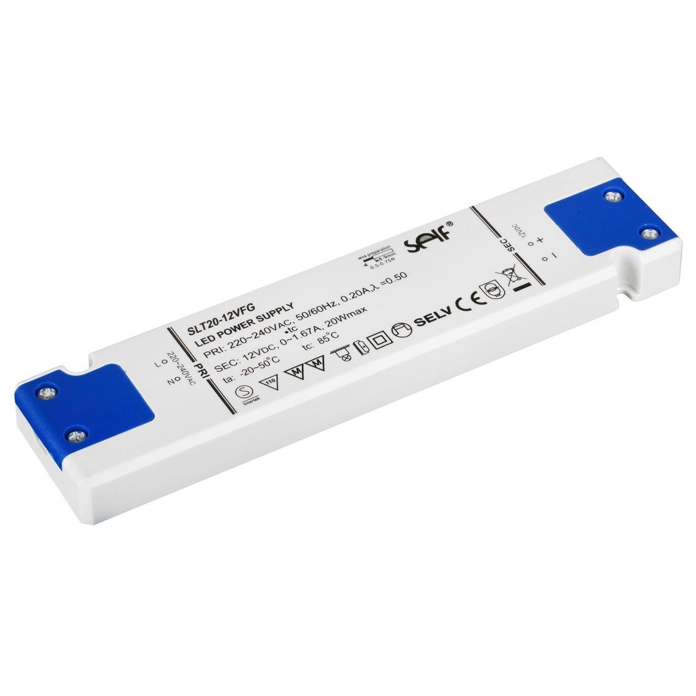 SLT20-12VFGS 20W 12V 1,67A LED Netzteil Trafo Treiber für Möbel extrem flach
