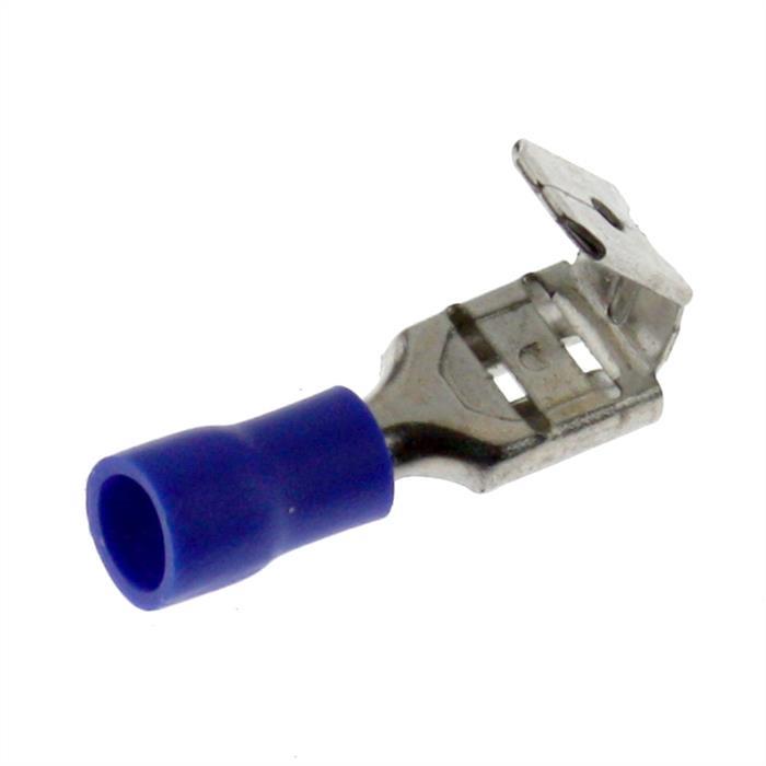 25x Flat receptacle with branch partially insulated 1,5-2,5mm² Plug-in dimension 0,8x6,4mm Blue for flat plug Brass tinned