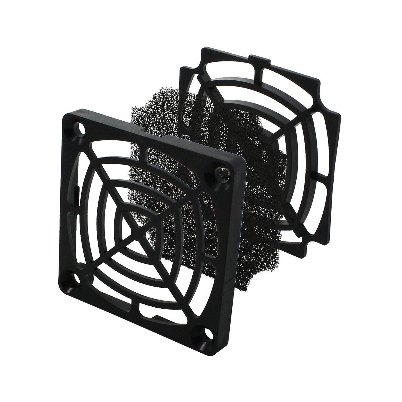 Fan grille + Dust filter 60x60mm 45ppi 3-part spin-on filter