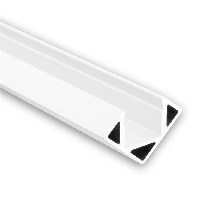 1m LED Profil PO23  Weiß 25,7x17,5mm Aluminium Eckprofil für 11mm LED Streifen
