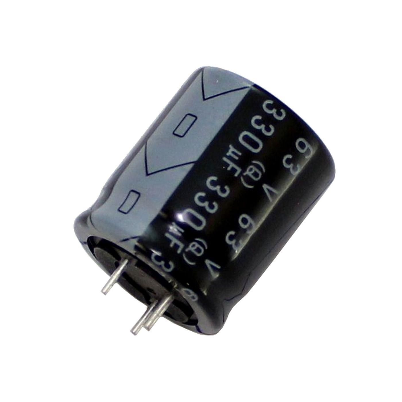 3-Pin Elko Kondensator Radial 330µF 63V 125°C RPK-63V331QK5GY-F52 d18x20mm 330uF