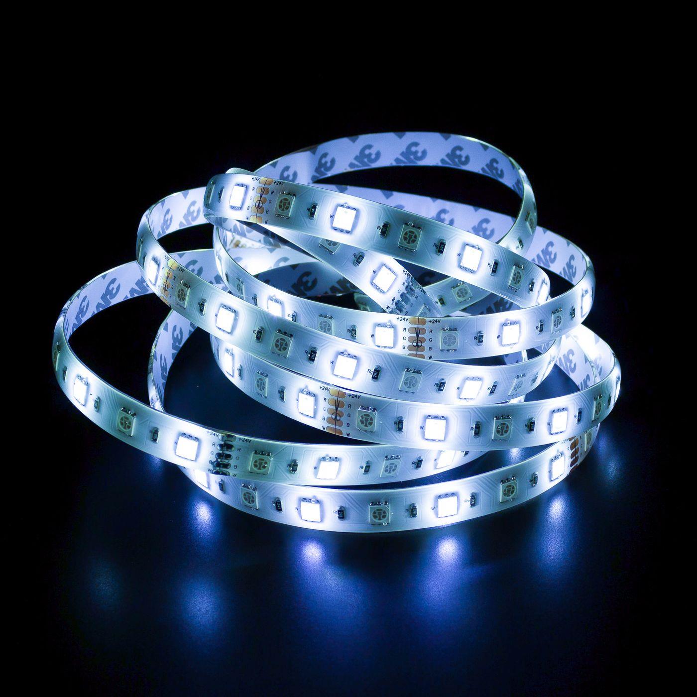 5m (500cm) RGBW 6000K LED Streifen Band Leiste 24V IP65 300LEDs 60LED/m SMD5050