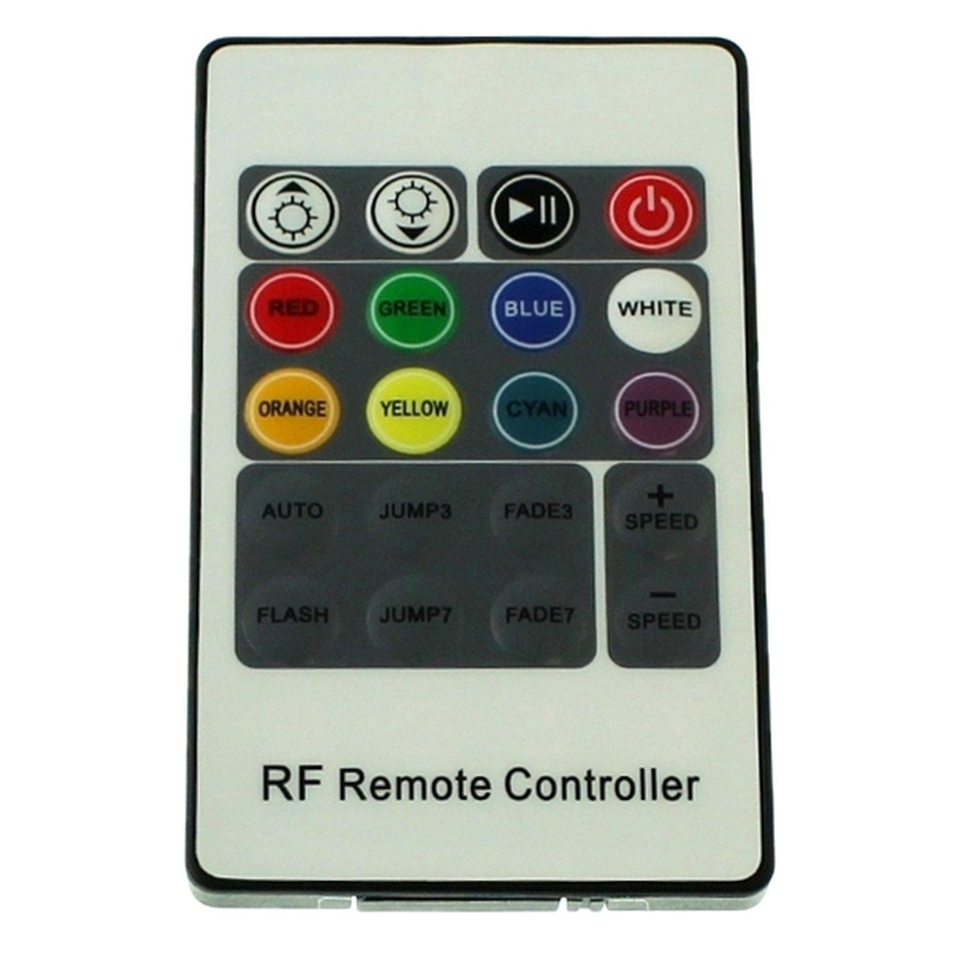RGB LED RF 20Key Controller 12...24V 144W for colour changing strips 4-Pin