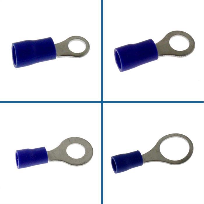 25x Ringkabelschuh teilisoliert 1,5-2,5mm² Blau Ringzunge Kupfer verzinnt