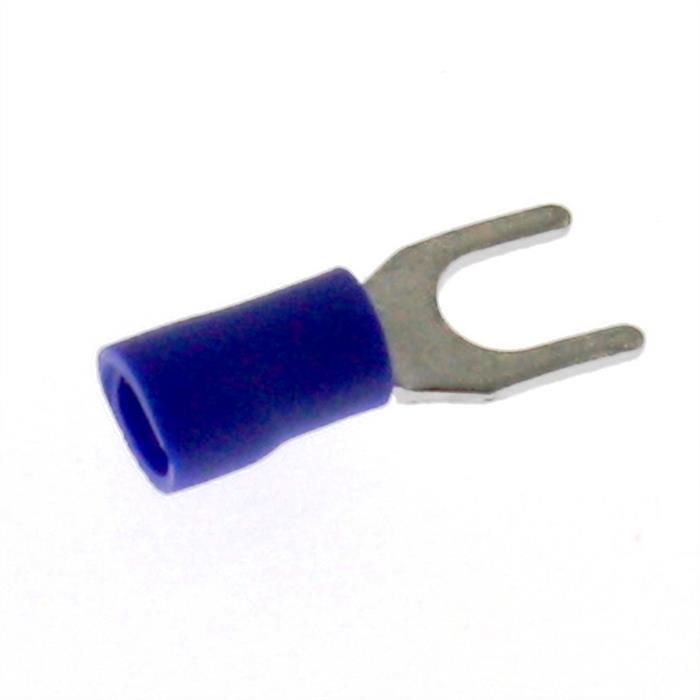 25x Forked cable lug partially insulated 1,5-2,5mm² Hole diameter M5 Blue Ring lug Copper tinned