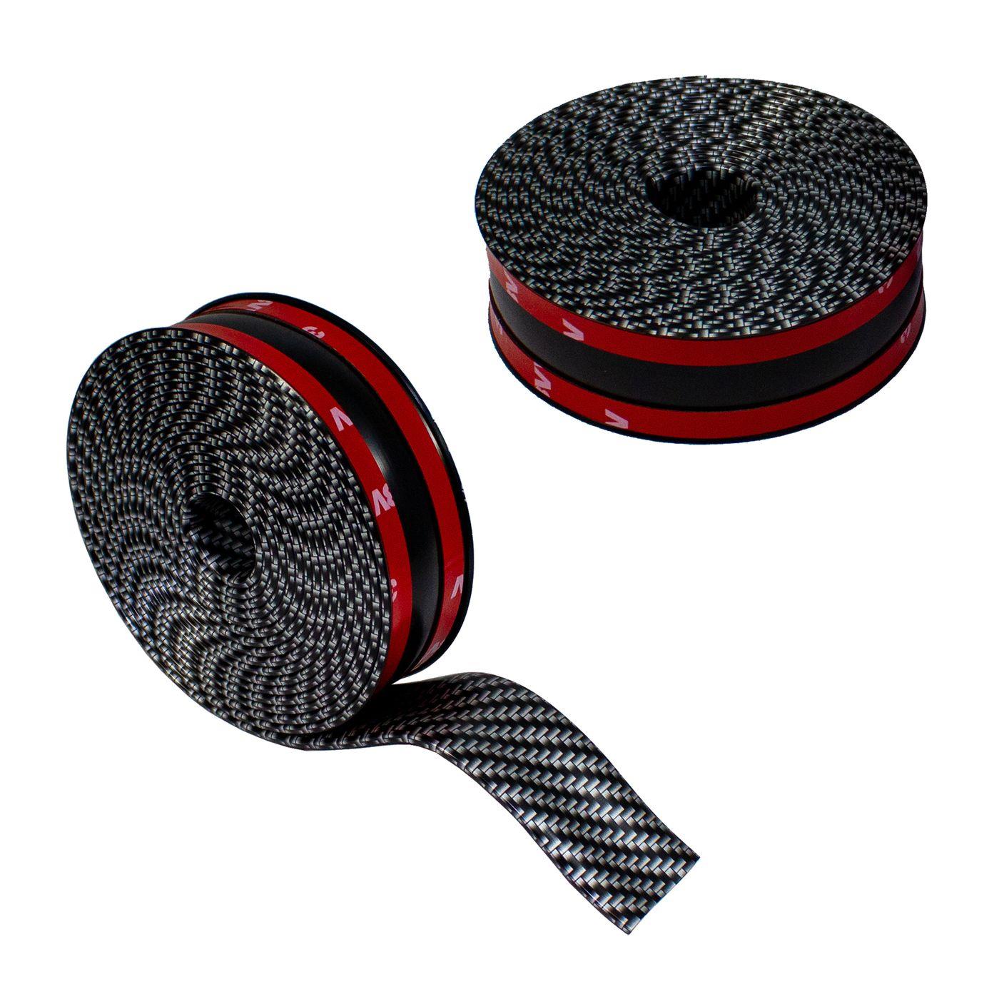 3cm x 3m Car Carbon Protective strip Edge protection Entry bar 3D effect Rubber