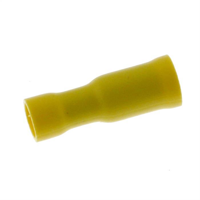 25x Round plug-in sleeve partially insulated 4-6mm² Pin diameter 5mm Yellow for round plugs Brass tinned