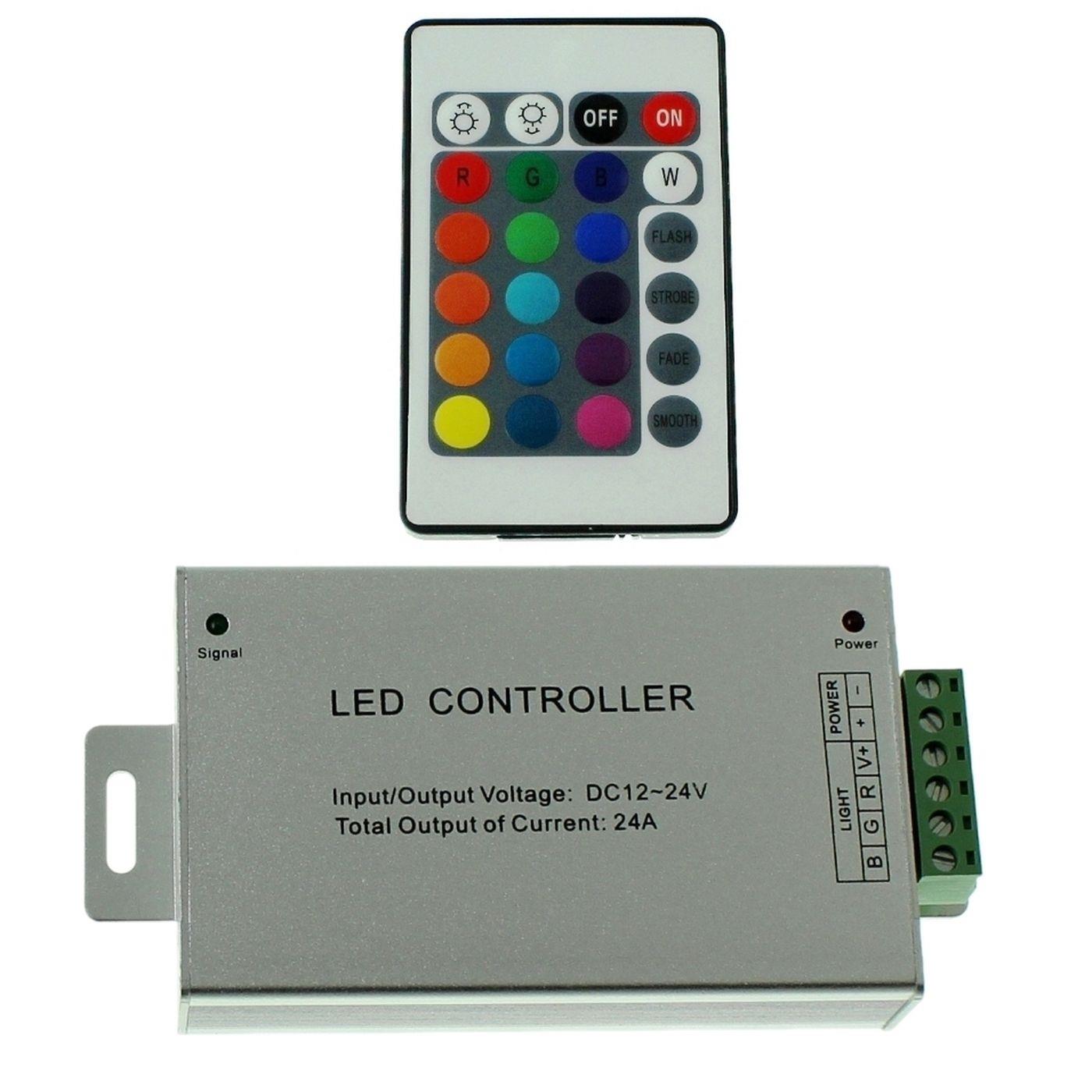 RGB LED 24Key Controller 12...24V 288W für Farbwechsel Streifen 4-Pin