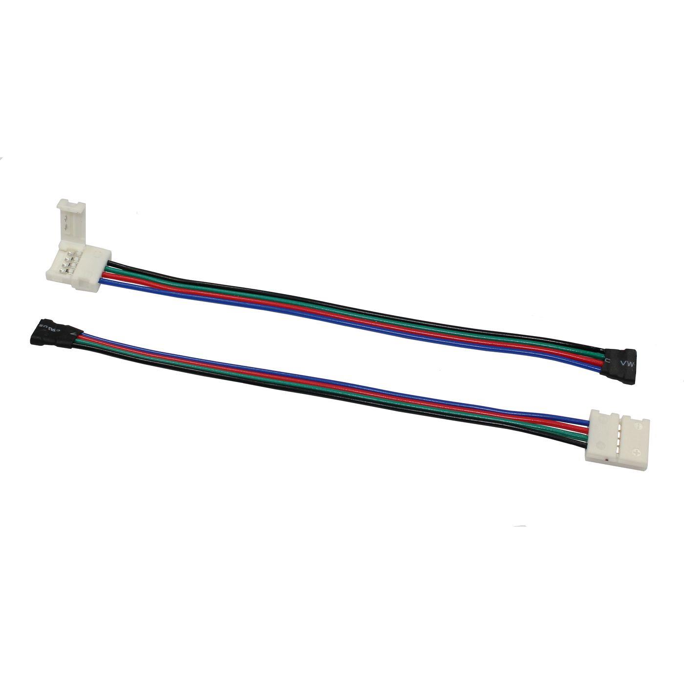 17cm RGB LED Steckverbinder -> Clip Schnellverbinder 4 Pin Buchse -> Clip für 10mm RGB LED Streifen 15x5mm