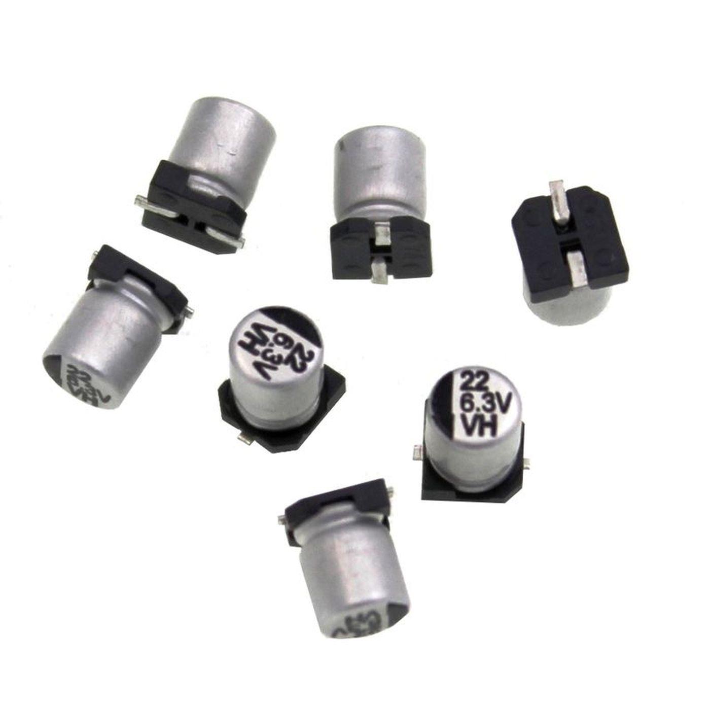 SMD Electrolytic capacitor 22µF 6,3V 85°C CE006M0022REB405 d4x5mm 22uF