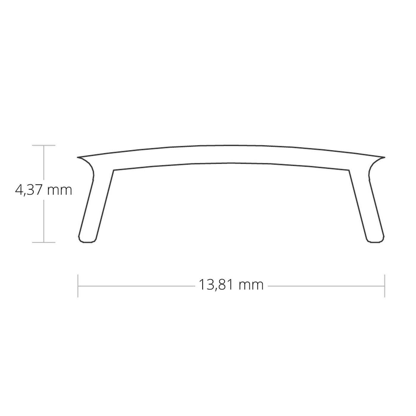 2m Cover C1 For profiles 14mm 13,8x4,4mm Plastic