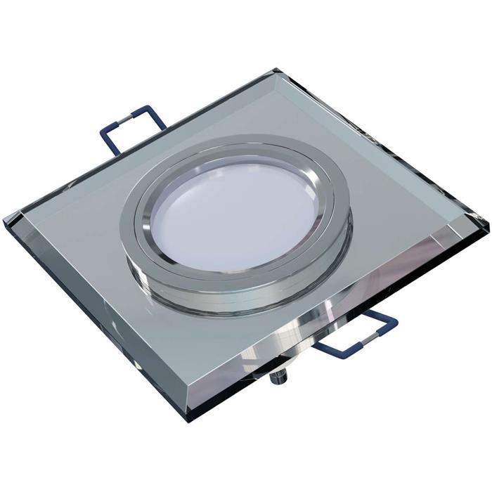LED Installation frame Square 90x90x25mm White Glass 8mm Spot GU10 MR16