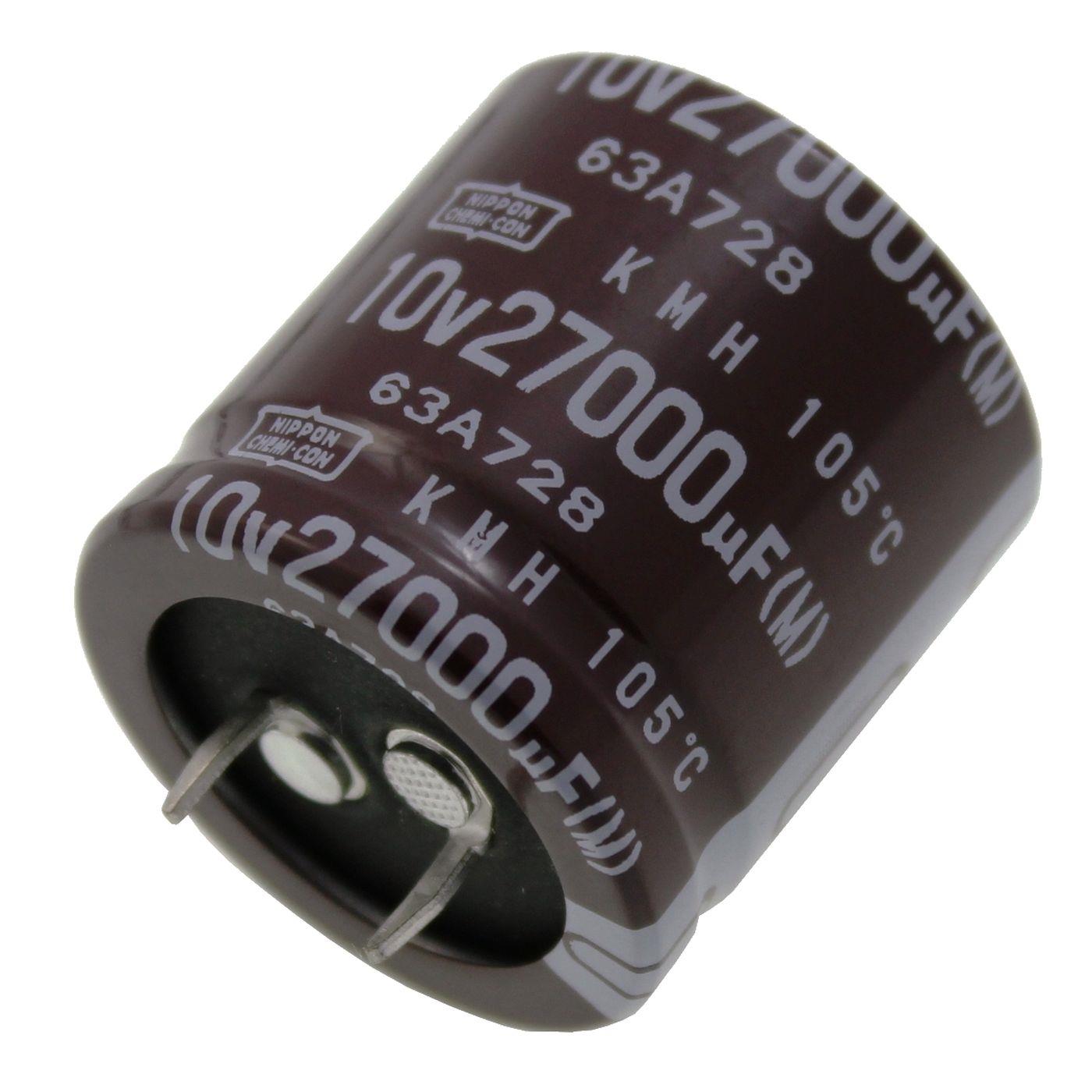 Snap-In Electrolytic capacitor Radial 27000µF 10V 105°C EKMH100VNN273MR30S d30x30mm 27000uF