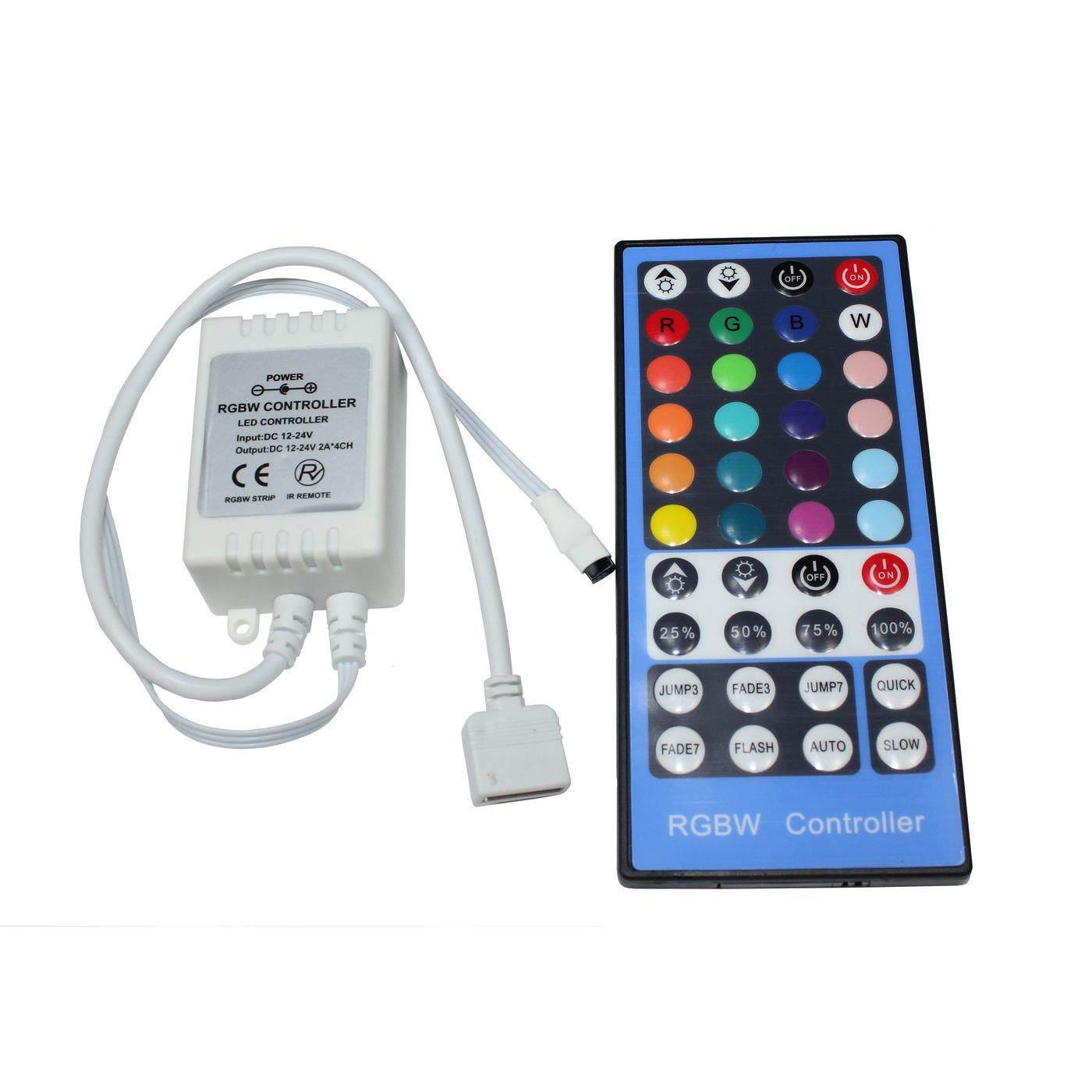RGBW LED 40Key Controller 12...24V 192W für Farbwechsel Streifen 5-Pin
