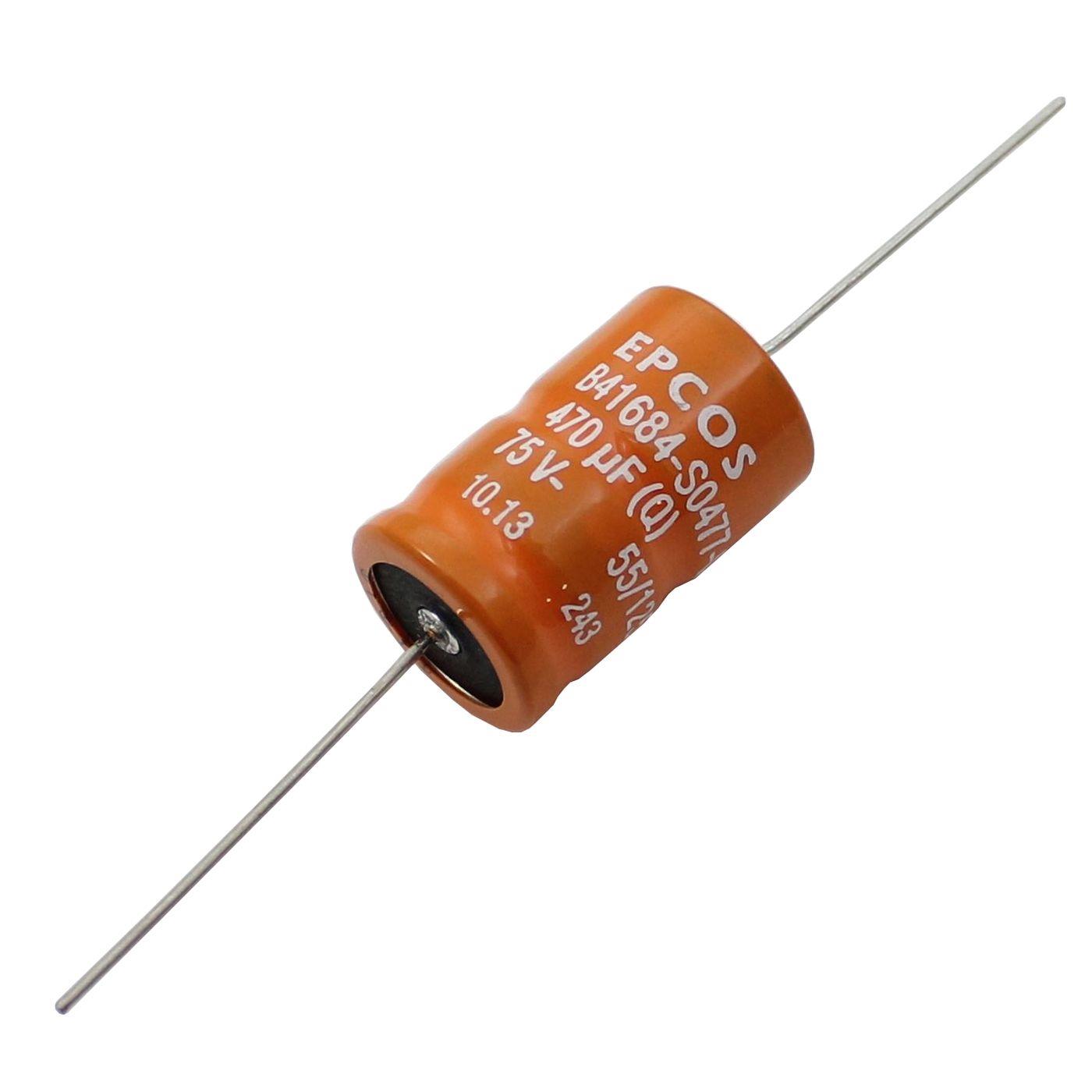 Elko Kondensator Axial 470µF 75V 125°C B41684S477Q1 470uF
