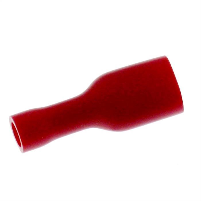 25x Flachsteckhülse vollisoliert 0,5-1,5mm² Steckmaß 0,8x6,4mm Rot für Flachstecker Messing verzinnt