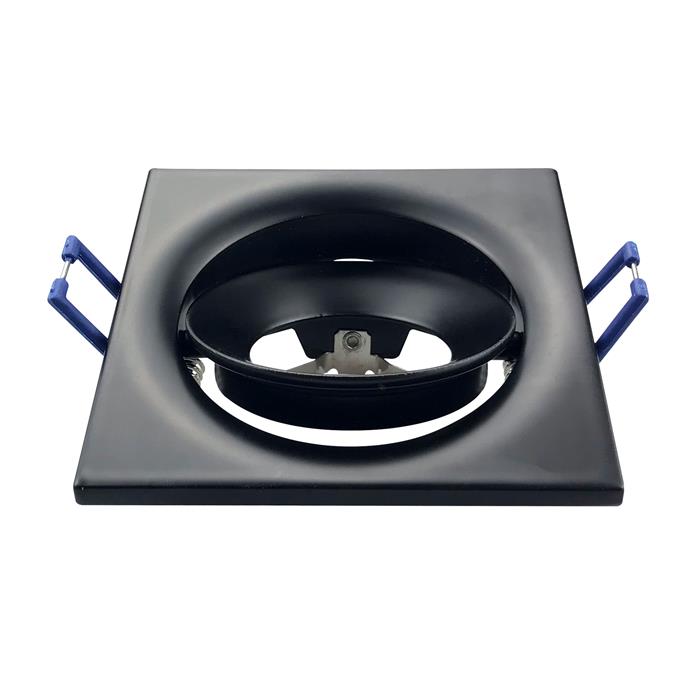 LED Einbaurahmen Quadratisch 90x90x28mm Schwarz Aluminium Schwenkbar Spot GU10 MR16